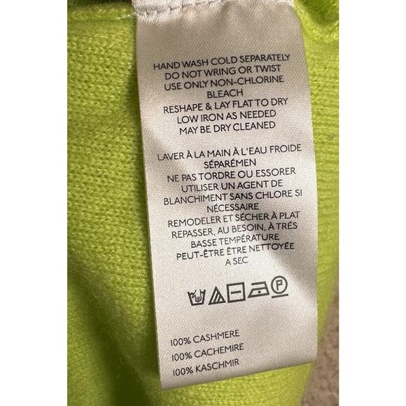 Free People Treasure 100% Cashmere Turtleneck Sweater Chartreuse Sz S Goblincore - Picture 6 of 16